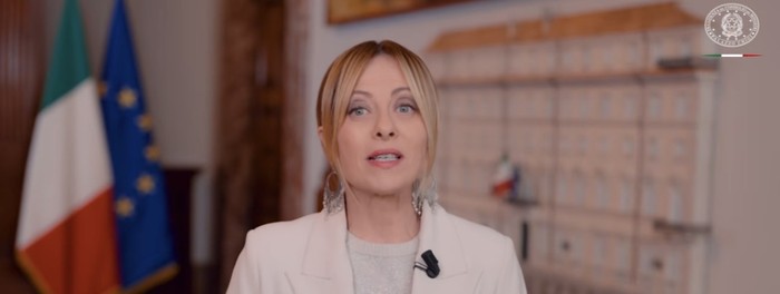 Il videomessaggio della premier Giorgia Meloni