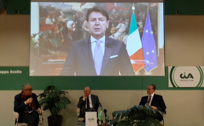 Il messaggio del premier Giuseppe Conte all'Assemblea nazionale Cia